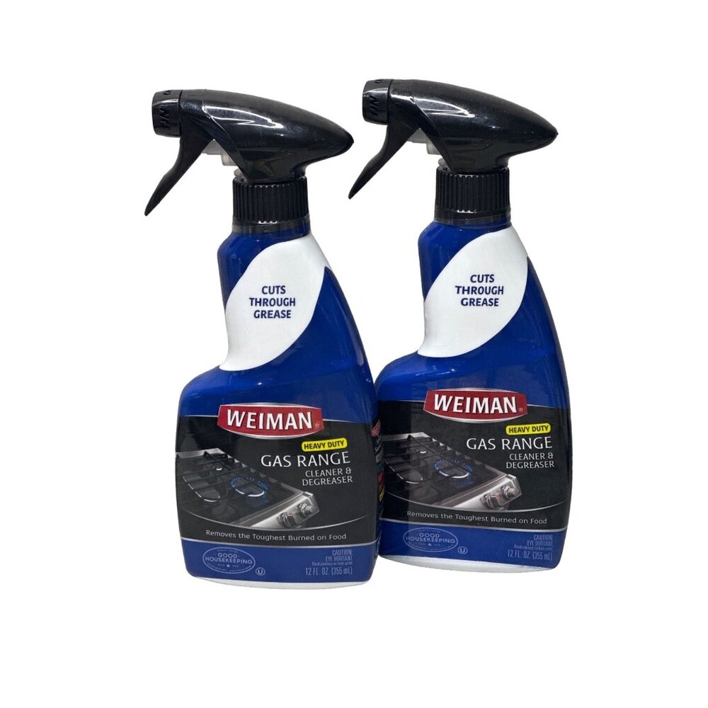 Weiman Heavy Duty Gas Range Cleaner & Degreaser 2 Pack 12 Fl Oz Each Cuts Throug
